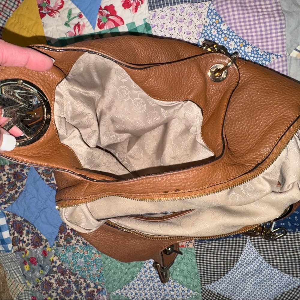 Michael Kors Tan Leather Fulton Hobo Bag - Picture 8 of 16